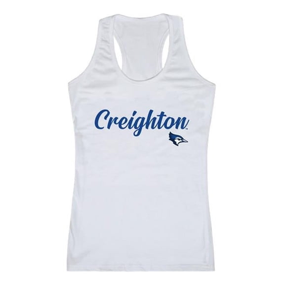 W Republic 557-118-WHT-03 Creighton University Womens Script Tank Top, White - Large