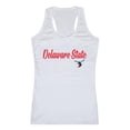 thumbnail image 1 of W Republic 557-120-WHT-03 Delaware State University Womens Script Tank Top, White - Large, 1 of 1
