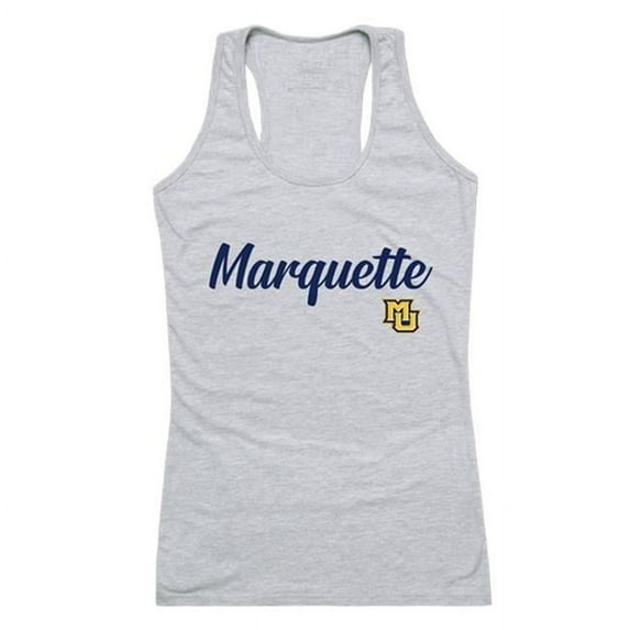 W Republic 557-130-HGY-02 Marquette University Womens Script Tank Top, Heather Gray - Medium