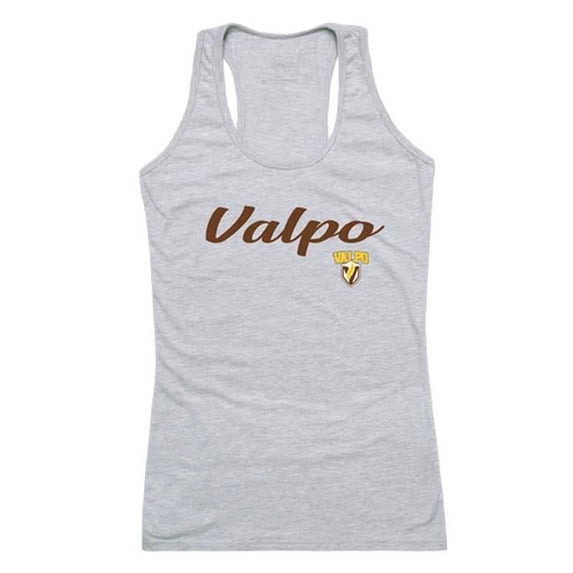 W Republic 557-154-HGY-03 Valparaiso University Womens Script Tank Top, Heather Gray - Large