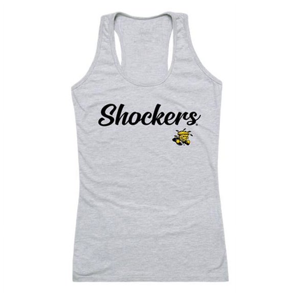 W Republic 557-158-HGY-03 Wichita State University Womens Script Tank Top, Heather Gray - Large