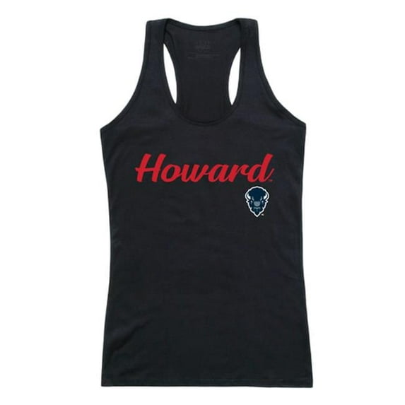 W Republic 557-171-BLK-01 Howard University Womens Script Tank Top, Black - Small