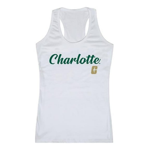 W Republic 557-194-WHT-03 University of North Carolina at Charlotte Womens Script Tank Top, White - Large