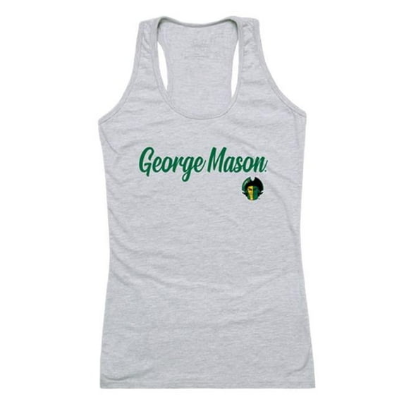 W Republic 557-221-HGY-03 Women George Mason Patriots Script Tank T-Shirt, Heather Grey - Large
