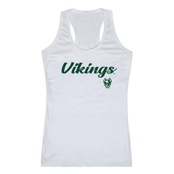 W Republic 557-229-WHT-03 Women Portland State Vikings Script Tank T-Shirt, White - Large