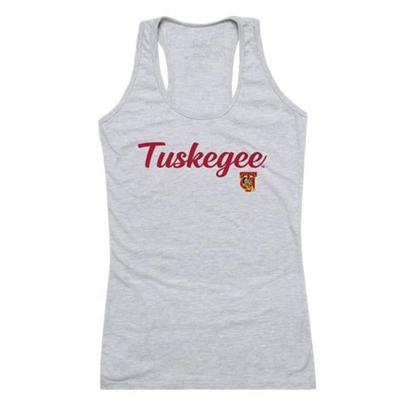 W Republic 557-240-HGY-02 Women Tuskegee Golden Tigers Script Tank T-Shirt, Heather Grey - Medium