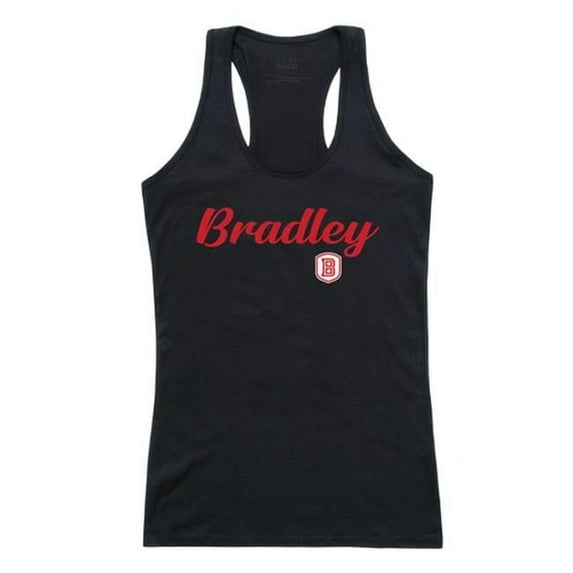 W Republic 557-270-BLK-02 Women Bradley Braves Script Tank T-Shirt, Black - Medium