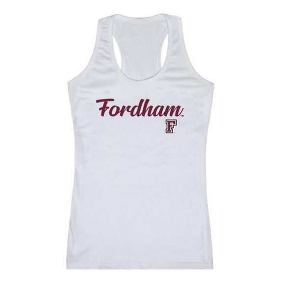 W Republic 557-305-WHT-02 Women Fordham Rams Script Tank T-Shirt, White - Medium