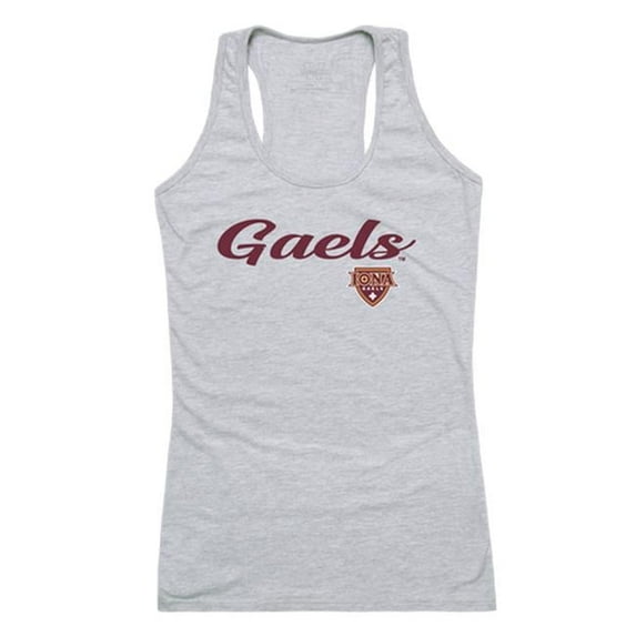 W Republic 557-315-HGY-02 Women Iona College Gaels Script Tank T-Shirt, Heather Grey - Medium