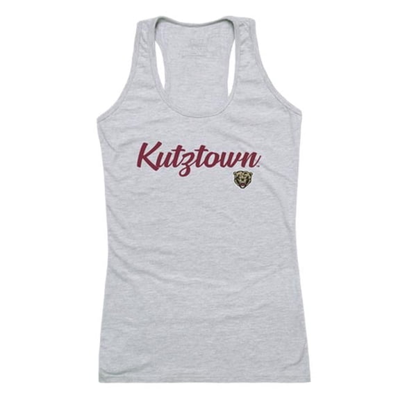 W Republic 557-321-HGY-02 Women Kutztown Golden Bears Script Tank T-Shirt, Heather Grey - Medium