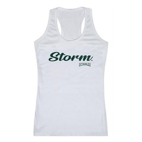 W Republic 557-324-WHT-01 Women Lake Erie Storm Script Tank T-Shirt, White - Small