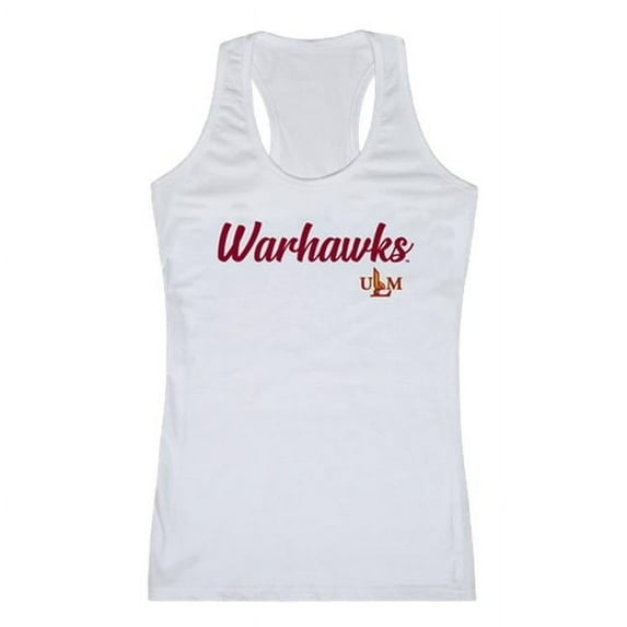 W Republic 557-331-WHT-04 Women Louisiana-Monroe Warhawks Script Tank T-Shirt, White - Extra Large