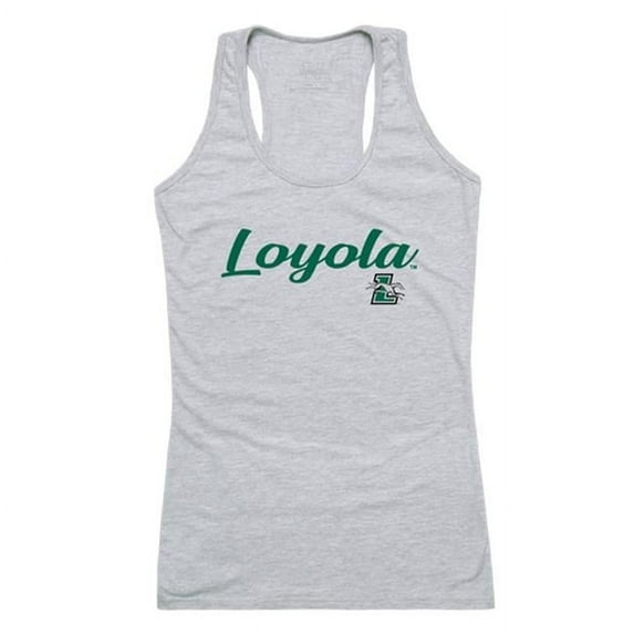 W Republic 557-332-HGY-01 Women Loyola Maryland Greyhounds Script Tank T-Shirt, Heather Grey - Small
