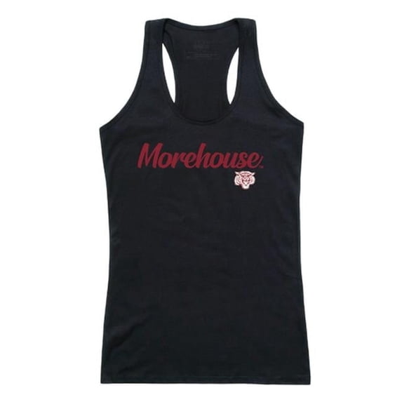 W Republic 557-346-BLK-01 Women Morehouse College Tigers Script Tank T-Shirt, Black - Small
