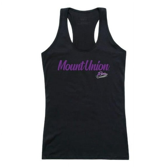 W Republic 557-348-BLK-05 Women Mount Union Raiders Script Tank T-Shirt, Black - 2XL