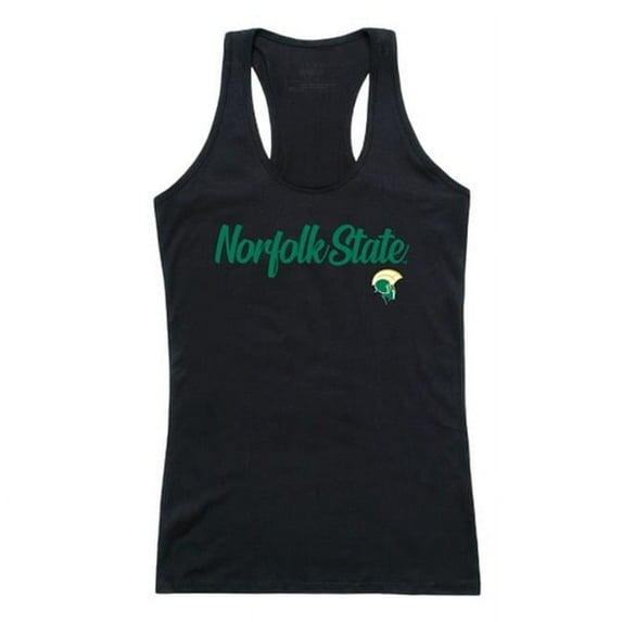 W Republic 557-350-BLK-02 Women Norfolk State Spartans Script Tank T-Shirt, Black - Medium