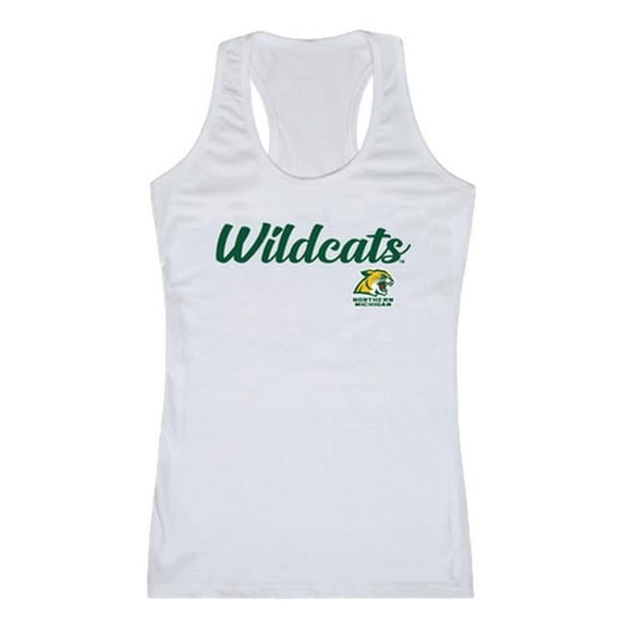 W Republic 557-357-WHT-01 Northern Michigan University Script Tank Top for Women, White - Small