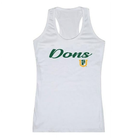 W Republic 557-377-WHT-02 University of San Francisco Script Tank Top for Women, White - Medium