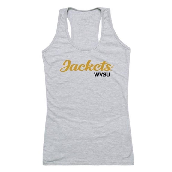 W Republic 557-404-HGY-03 West Virginia State University Script Tank Top for Women, Heather Grey - Large