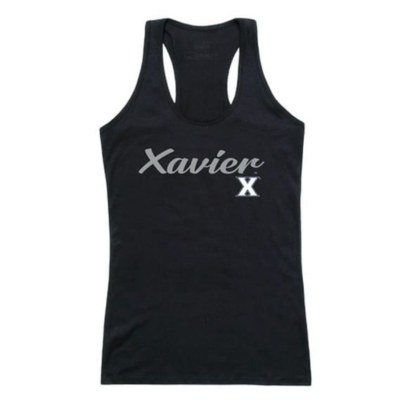 W Republic 557-417-BLK-05 Xavier University Script Tank Top for Women, Black - 2XL
