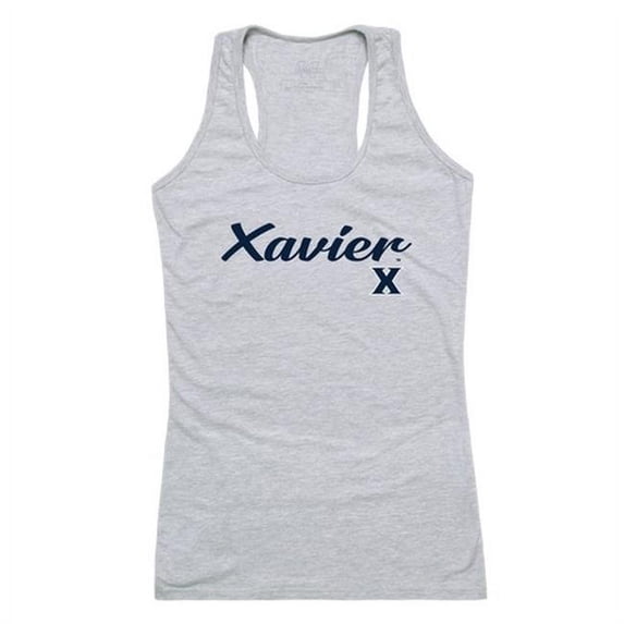 W Republic 557-417-HGY-01 Xavier University Script Tank Top for Women, Heather Grey - Small