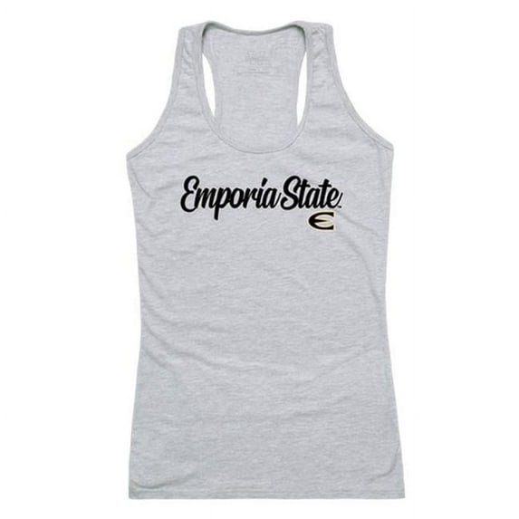 W Republic 557-423-HGY-01 Emporia State University Script Tank Top for Women, Heather Grey - Small