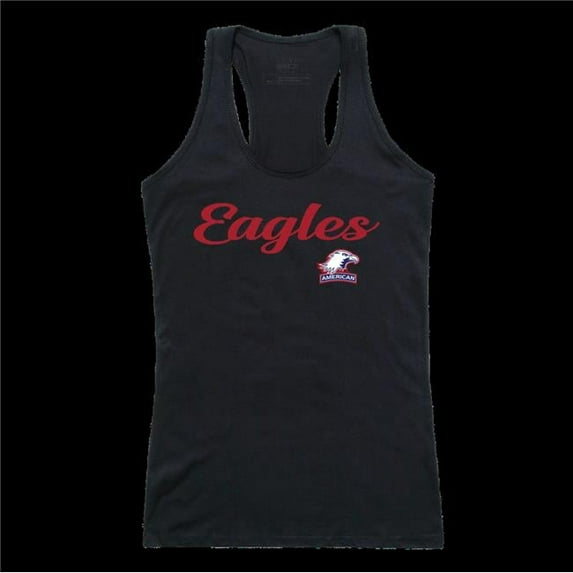 W Republic 557-498-BLK-02 American University Eagles Script Tank Top, Black - Medium