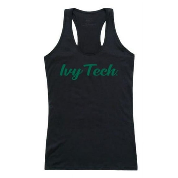 W Republic 557-526-BLK-04 Ivy Tech Community College Script Tank Top, Black - Extra Large