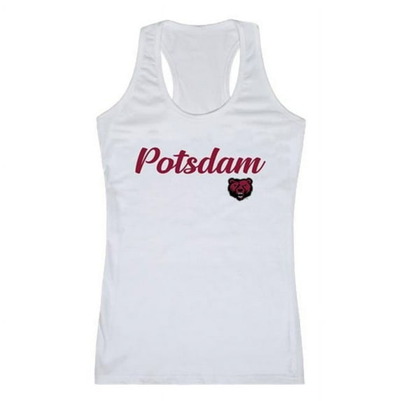 W Republic 557-593-WHT-05 State University of New York Potsdam Bears Script Tank Top, White - 2XL