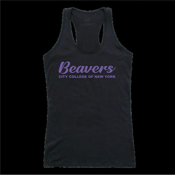 W Republic 557-633-BLK-03 City College of New York Beavers Script Tank Top, Black - Large