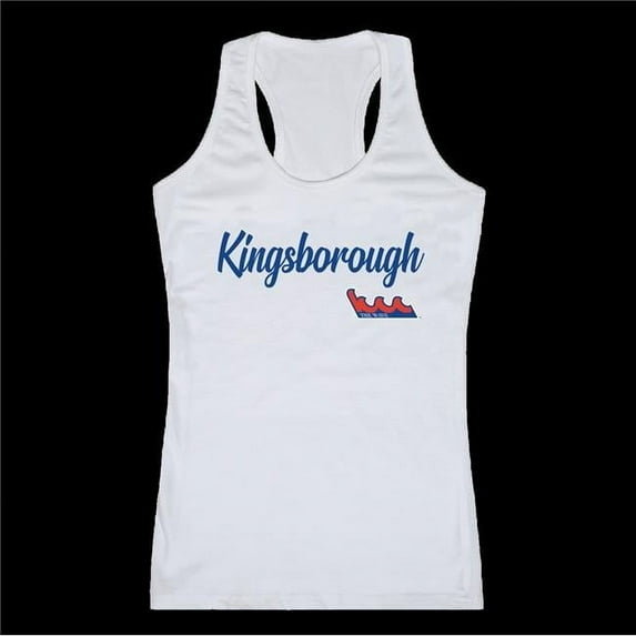 W Republic 557-660-WHT-01 Kingsborough Community College The Wave Script Tank Top, White - Small