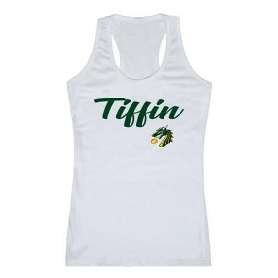 W Republic 557-678-WHT-03 Tiffin University Dragons Script Tank Top, White - Large