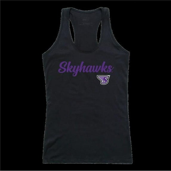 W Republic 557-730-BLK-04 Stonehill College Skyhawks Script Tank Top, Black - Extra Large