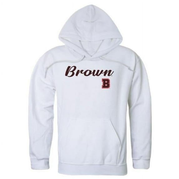 W Republic 558-106-WT2-05 Brown University Bears Script Hoodie, White - 2XL