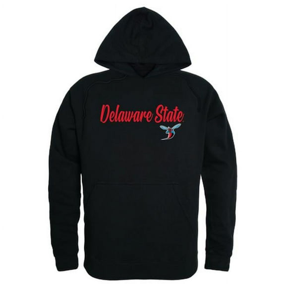 W Republic 558-120-BLK-03 Delaware State University Script Hoodie, Black - Large