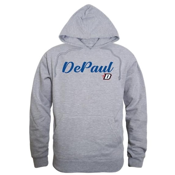 W Republic 558-121-HGY-02 DePaul University Script Hoodie, Heather Grey - Medium