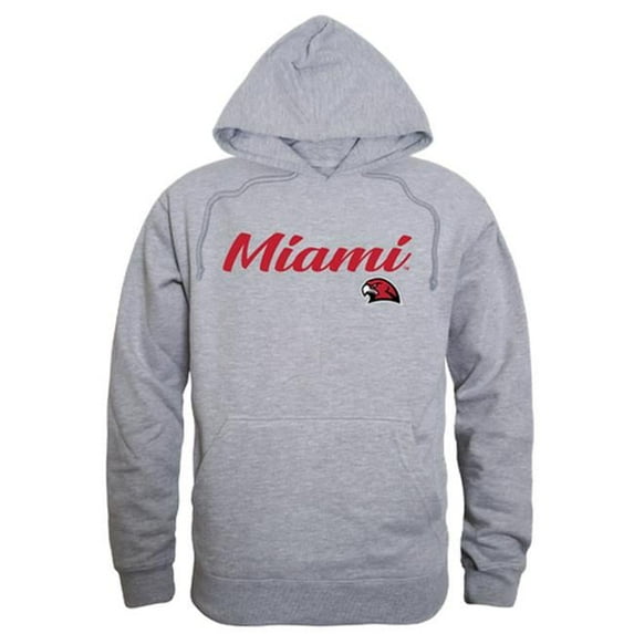 W Republic 558-131-HGY-05 Miami University Script Hoodie, Heather Grey - 2XL