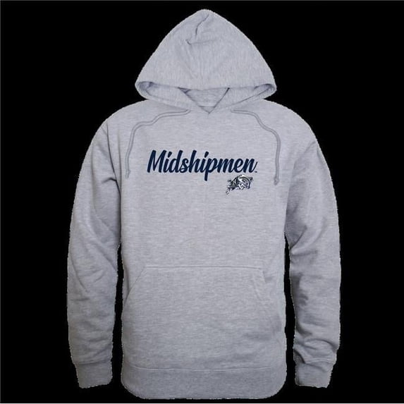 W Republic 558-136-HG2-01 United States Naval Academy Midshipmen Script Hoodie, Heather Grey - Small
