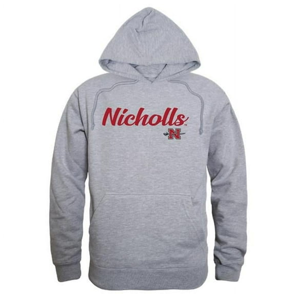 W Republic 558-138-HGY-02 Nicholls State University Script Hoodie, Heather Grey - Medium