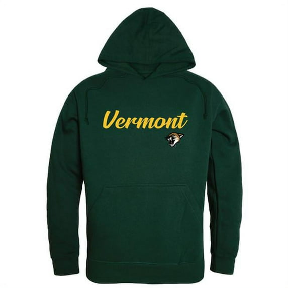 W Republic 558-155-FOR-02 Men Vermont Catamounts Script Hoodie, Forest Green - Medium
