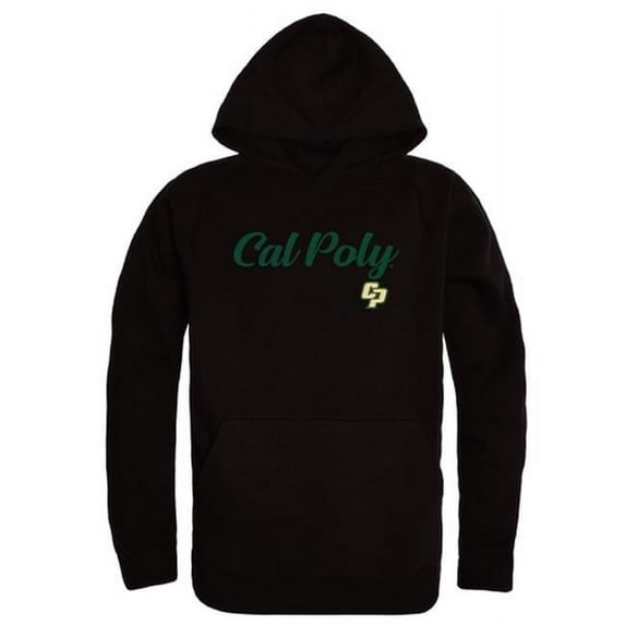 W Republic 558-167-BLK-03 Men Cal Poly Mustangs Script Hoodie, Black - Large
