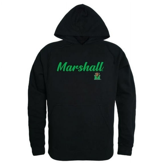 W Republic 558-190-BLK-04 Men Marshall Thundering Herd Script Hoodie, Black - Extra Large