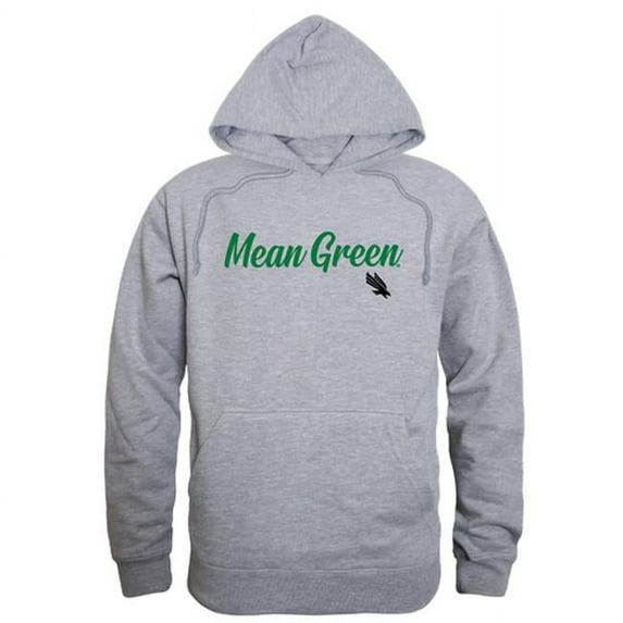 W Republic 558-195-HGY-04 Men North Texas Mean Green Script Hoodie, Heather Grey - Extra Large