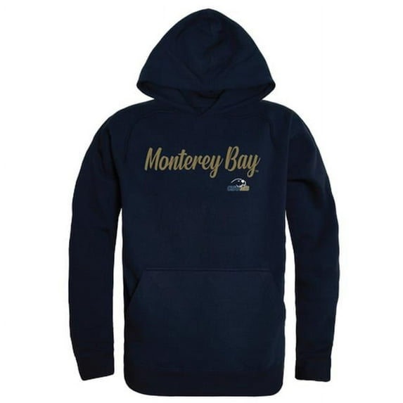 W Republic 558-206-NVY-03 California State University, Monterey Bay Mens Script Hoodie - Navy, Large