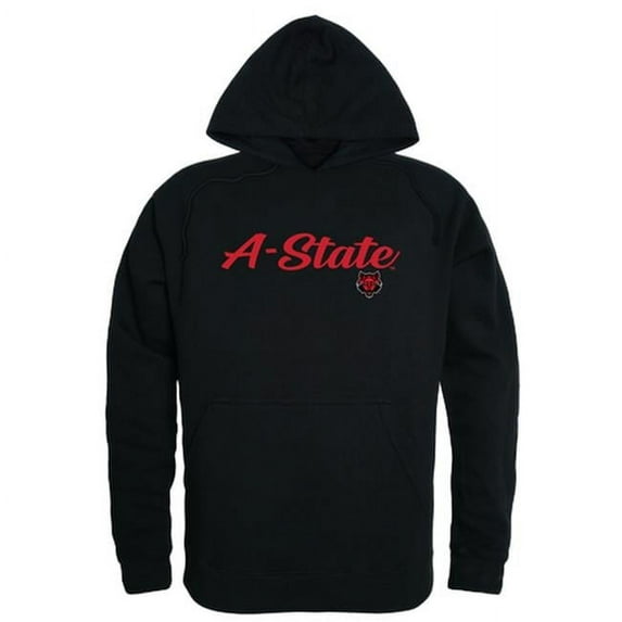 W Republic 558-211-BLK-03 Arkansas State University Mens Script Hoodie, Black - Large