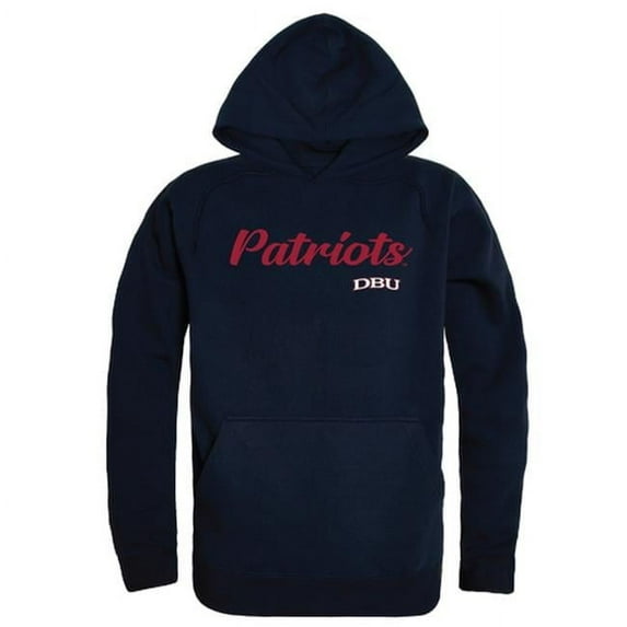 W Republic 558-214-NVY-04 Dallas Baptist University Mens Script Hoodie, Navy - Extra Large