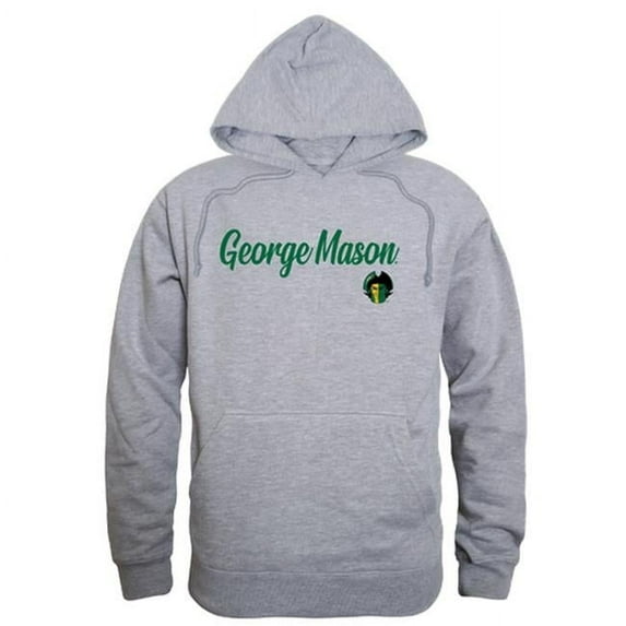 W Republic 558-221-HGY-03 George Mason University Mens Script Hoodie, Heather Gray - Large