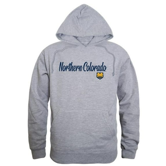W Republic 558-244-HGY-03 University of Northern Colorado Mens Script Hoodie, Heather Gray - Large