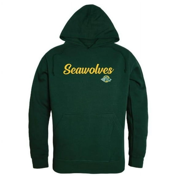 W Republic 558-259-FOR-03 Men University of Alaska Anchorage Seawolves Script Hoodie, Forest Green - Large