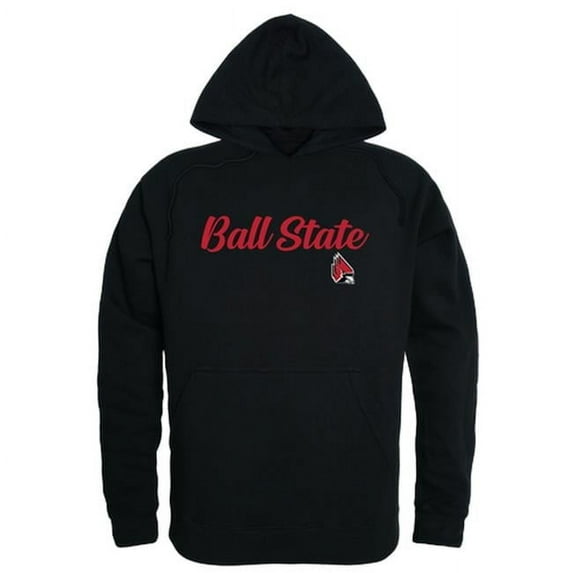 W Republic 558-264-BLK-05 Men Ball State Cardinals Script Hoodie, Black - 2XL